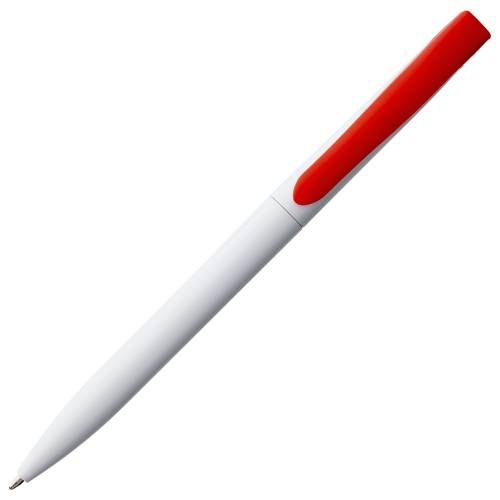 Ручка шариковая Pin, белая с красным фото 4
