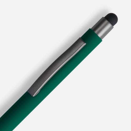 Ручка шариковая Atento Soft Touch со стилусом, зеленая фото 4 Ручка шариковая Atento Soft Touch со стилусом, зеленая фото 4