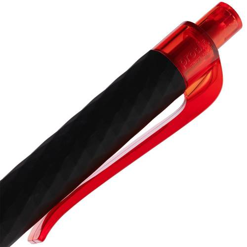 Ручка шариковая Prodir QS01 PRT-P Soft Touch, черная с красным фото 7