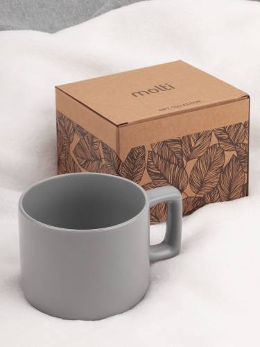 Чашка Jumbo в коробке матовая, светло-серая фото 5