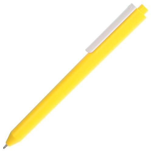 Ручка шариковая Pigra P03 Mat, желтая с белым фото 4