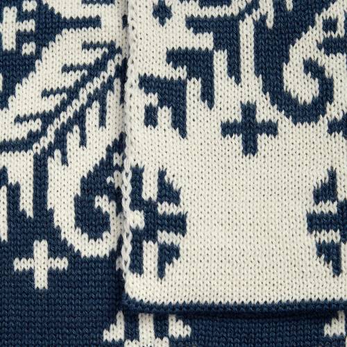 Шарф Wintertude M, синий с белым фото 5