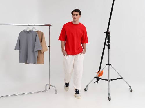 Футболка оверсайз унисекс Kosmos 2.0, красная (алая) фото 9