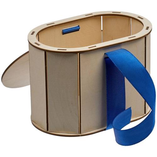 Коробка Drummer, овальная, с синей лентой фото 3