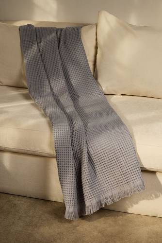 Плед вафельный Elenglect, светло-серый фото 7