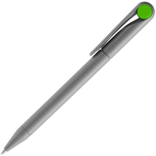 Ручка шариковая Prodir DS1 TMM Dot, серая с ярко-зеленым фото 4
