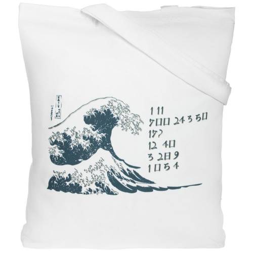 Холщовая сумка «Цифровые стихи. Японская поэзия», молочно-белая фото 2