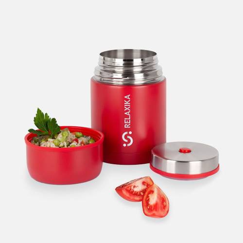 Термос для еды Relaxika 700, красный фото 7