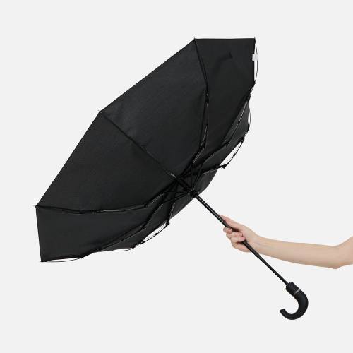 Зонт складной Hooklook, черный фото 8