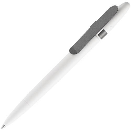 Ручка шариковая Prodir DS5 TSM Metal Clip, белая с серым фото 2