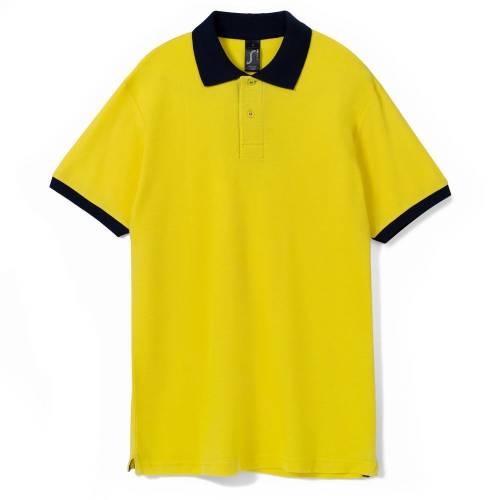 Рубашка поло Prince 190, желтая с темно-синим фото 2