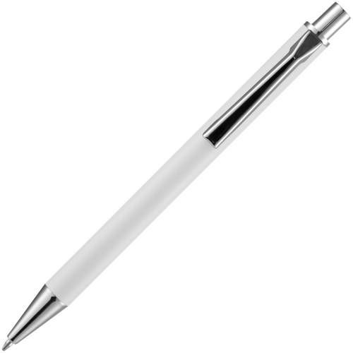 Ручка шариковая Lobby Soft Touch Chrome, белая фото 5