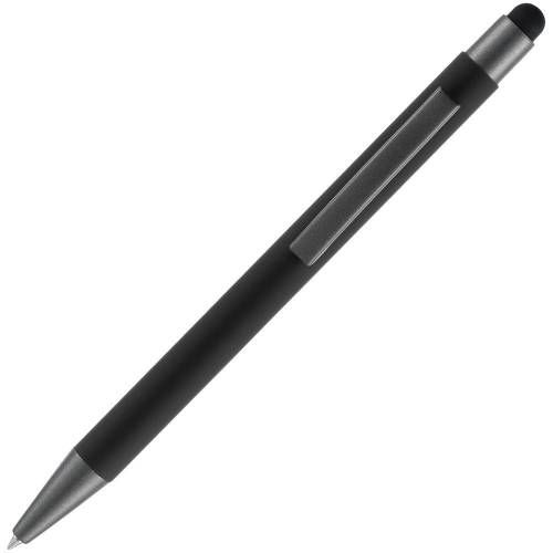 Ручка шариковая Atento Soft Touch Stylus со стилусом, черная фото 4