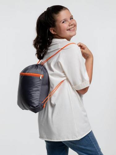 Детский рюкзак Novice, серый с оранжевым фото 7