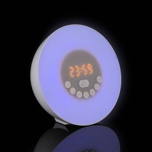 Лампа-колонка со световым будильником dreamTime, ver.2, белая фото 13