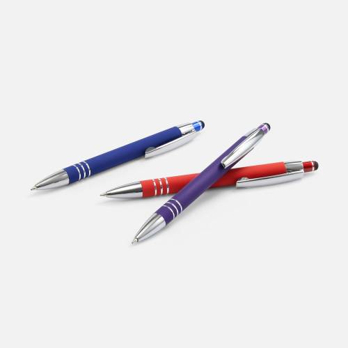 Ручка шариковая Sansen Soft Touch со стилусом, фиолетовая фото 7