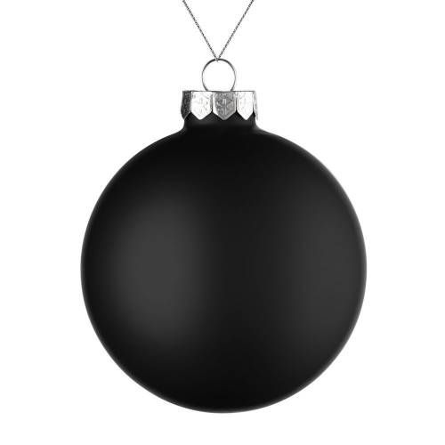 Елочный шар Finery Matt, 10 см, матовый черный фото 2