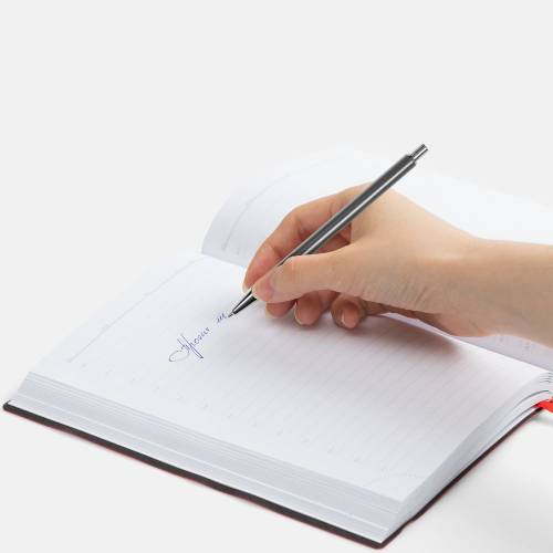 Ручка шариковая Slim Beam, серая фото 4
