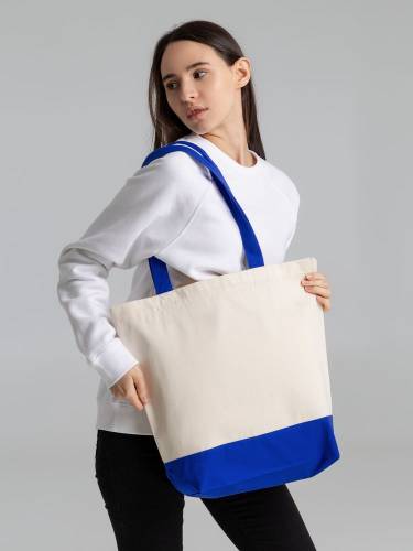 Холщовая сумка Shopaholic, ярко-синяя фото 6