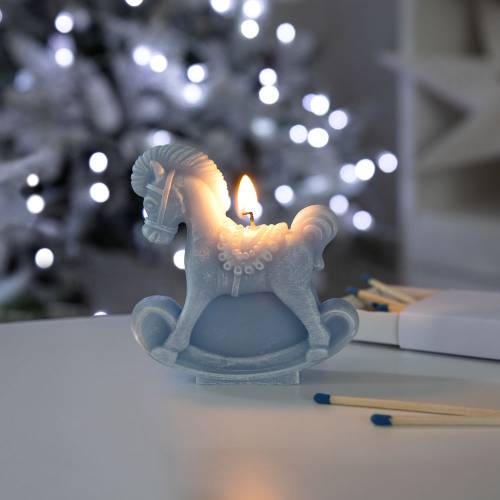 Свеча фигурная «Лошадка-качалка», голубая фото 6 Свеча фигурная «Лошадка-качалка», голубая фото 6