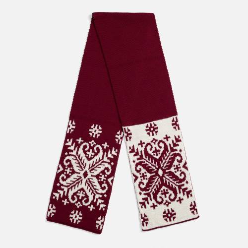 Шарф Wintertude M, красный с белым фото 2