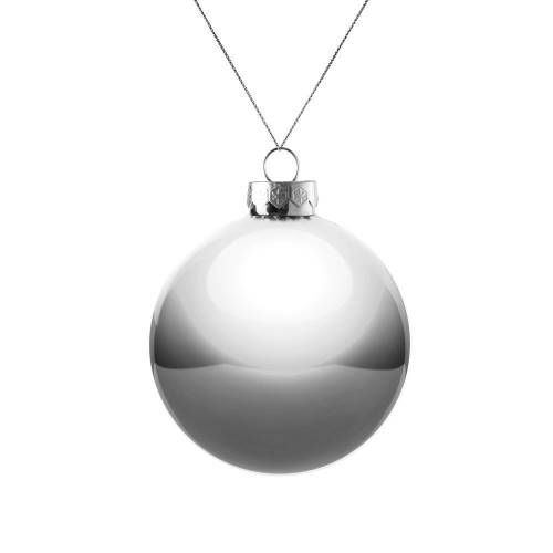 Елочный шар Finery Gloss, 8 см, глянцевый серебристый фото 2