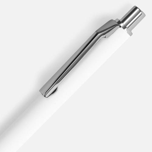 Ручка шариковая Lobby Soft Touch Chrome, белая фото 4