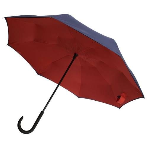 Зонт наоборот Style, трость, сине-красный фото 3
