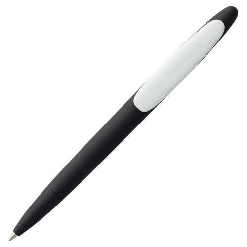 Ручка шариковая Prodir DS5 TRR-P Soft Touch, черная с белым фото 5