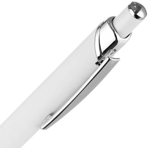 Ручка шариковая Chromos Soft Touch, белая фото 5