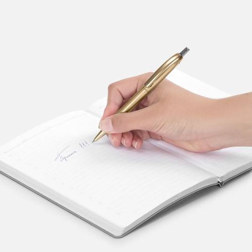 Ручка шариковая Bright Spark, золотистая фото 5