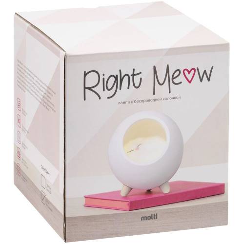 Беспроводная лампа-колонка Right Meow, розовая фото 12