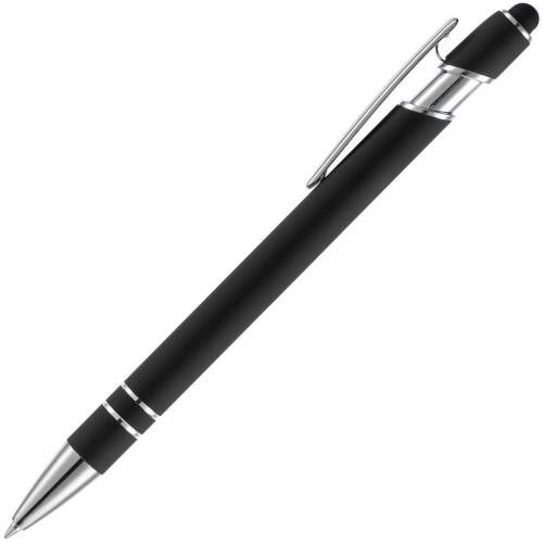 Ручка шариковая Pointer Soft Touch со стилусом, черная фото 3