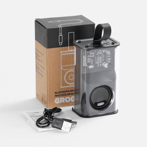 Bluetooth-колонка с подсветкой Groove, серая фото 8