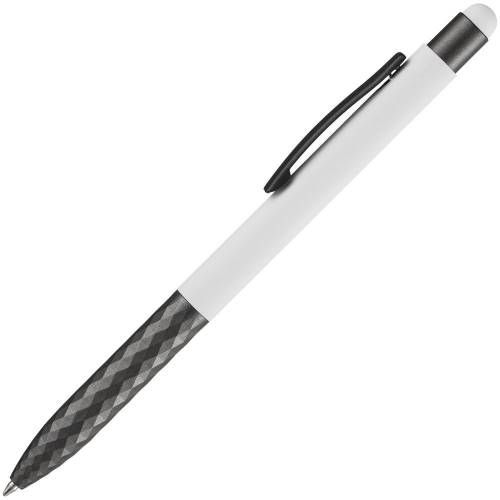 Ручка шариковая Digit Soft Touch со стилусом, белая фото 3