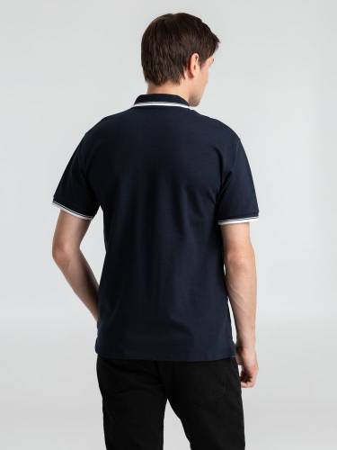 Рубашка поло мужская с контрастной отделкой Practice 270, темно-синий/белый фото 6