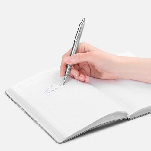 Ручка шариковая Poetica, серебристая фото 5