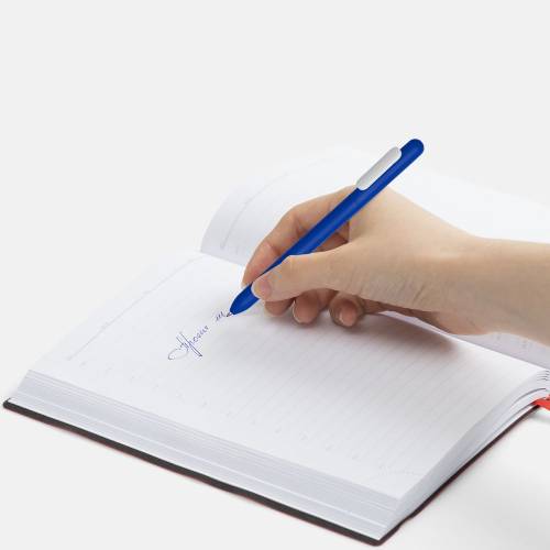 Ручка шариковая Swiper Soft Touch, синяя с белым фото 5