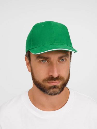 Бейсболка Buffalo, ярко-зеленая с белым фото 9