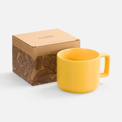 Чашка Jumbo в коробке матовая, желтая фото 2