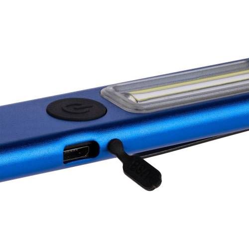 Фонарик-факел аккумуляторный Wallis с магнитом, синий фото 5