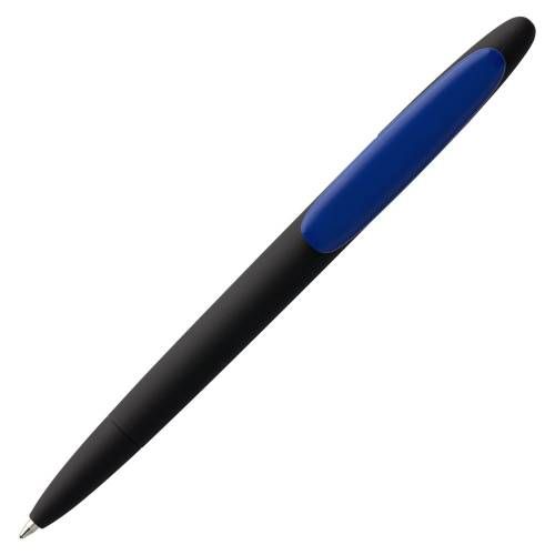 Ручка шариковая Prodir DS5 TRR-P Soft Touch, черная с синим фото 5