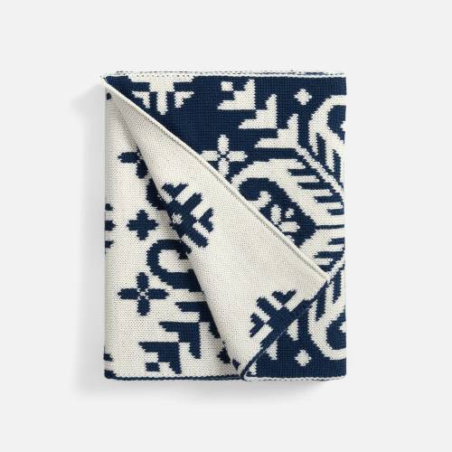 Шарф Wintertude M, синий с белым фото 3