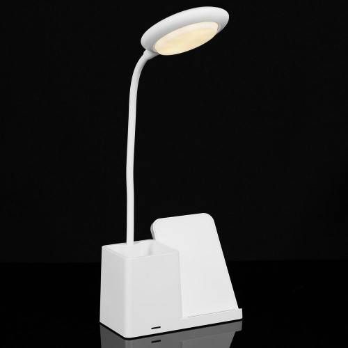 Лампа с органайзером и беспроводной зарядкой writeLight, ver. 2, белая фото 16