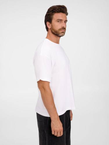 Футболка оверсайз унисекс Legacy, светло-бежевая (неокрашенная) фото 6