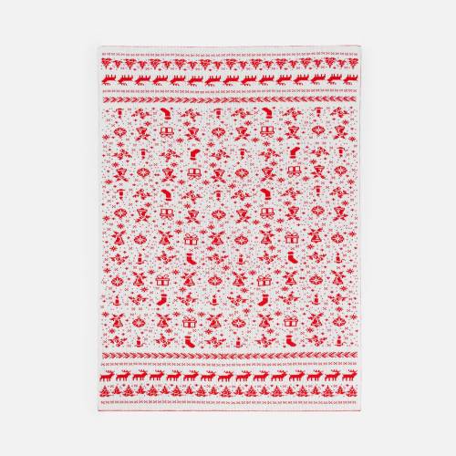 Плед Holidale, красный с молочным фото 6