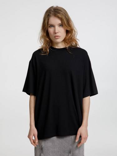 Футболка оверсайз унисекс Lavinia, черная фото 2