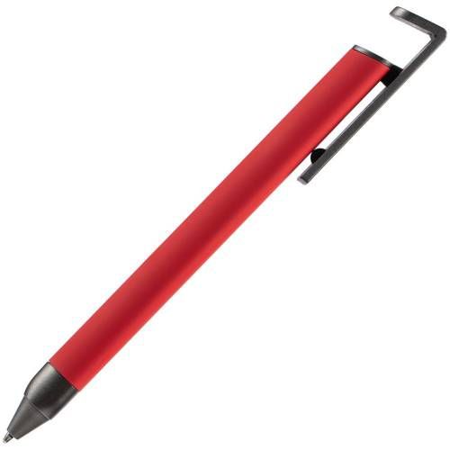 Ручка шариковая Standic с подставкой для телефона, красная фото 4