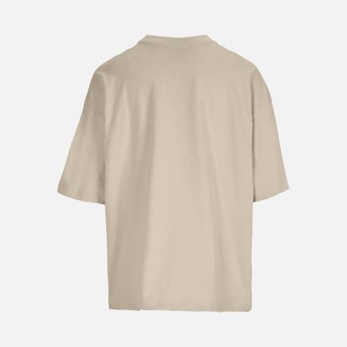 Футболка оверсайз женская Boxy Women, бежевая (льняная) фото 3