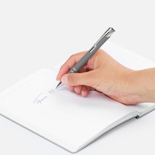 Ручка шариковая Keskus Soft Touch, серая фото 5 Ручка шариковая Keskus Soft Touch, серая фото 5